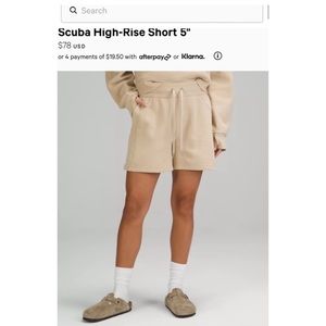 Women’s Tan Lululemon Scuba HR Short 5”